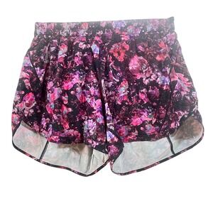 Lululemon Floral Running Shorts‎ Women's Size 14 Athletic Gym